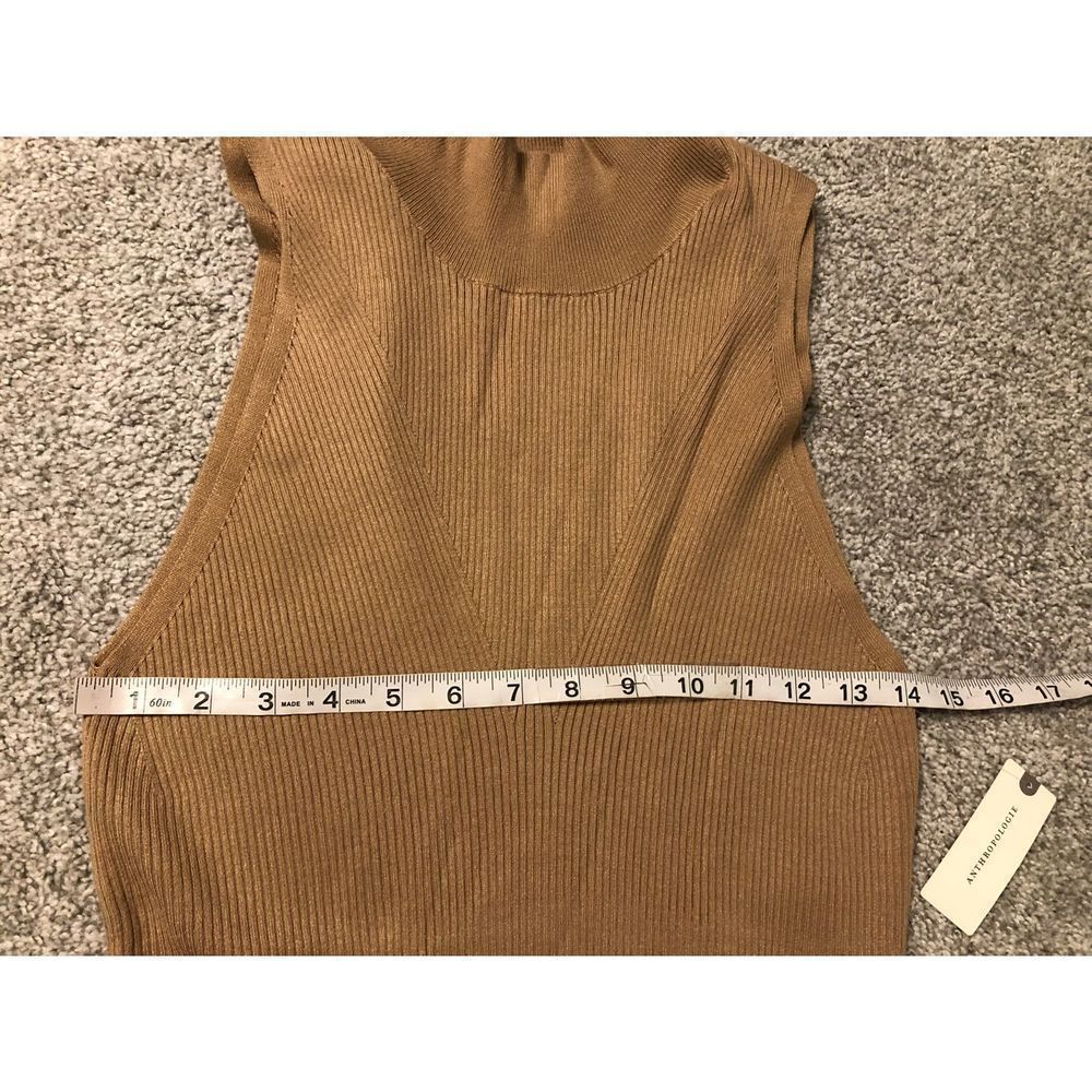 NEW Anthropologie Mock Neck Midi Handkerchief Hem Dress in Cedar Size Large - Picture 12 of 15